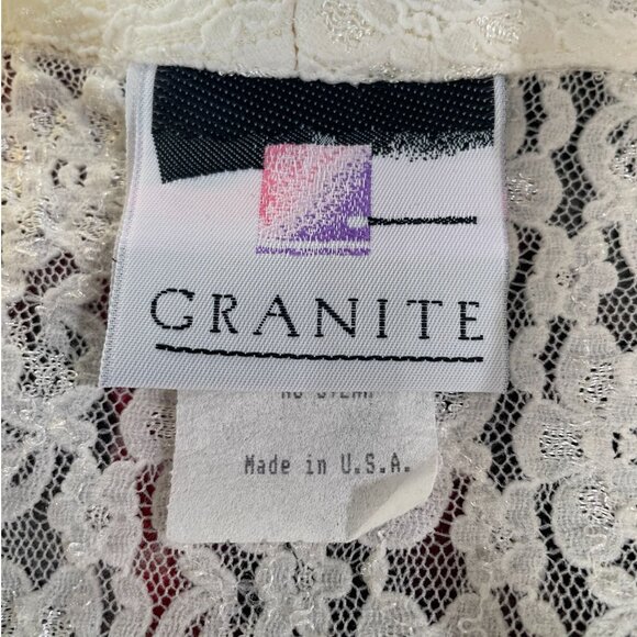 Granite Lace Suit Jacket Ivory Feminine Career Blazer Vintage Romantic Preppy - Picture 9 of 10